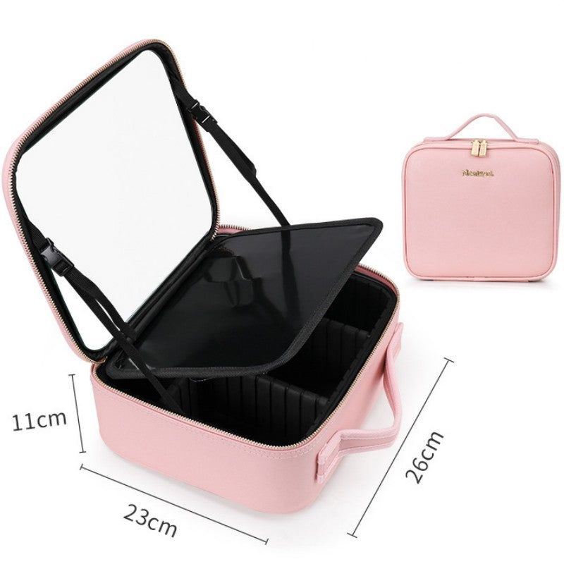 "Illuminate your beauty on the go with our Smart LED Cosmetic Makeup Travel Bag."