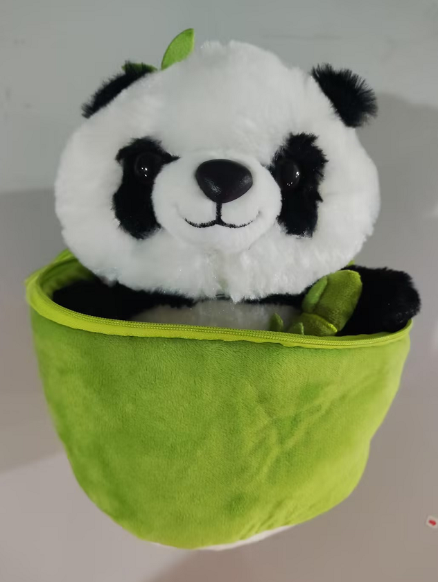 Bamboo Tube Flower Panda Pillow, Simulated Comfort
