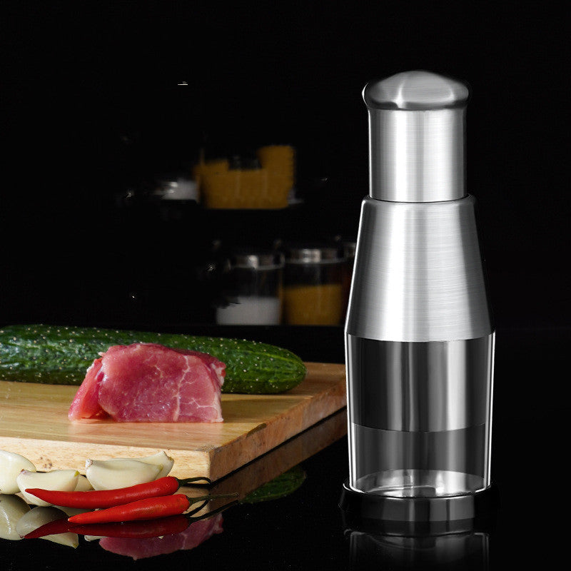 "Effortless garlic prep: Our kitchen chopper, the perfect garlic clove crusher for gourmet delights."