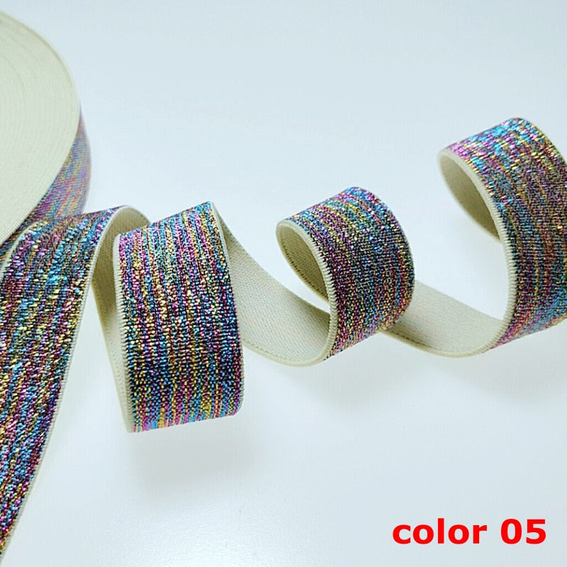 HL 22MM 2 Meters/lot Colorful Hot Stamping Elastic Bands