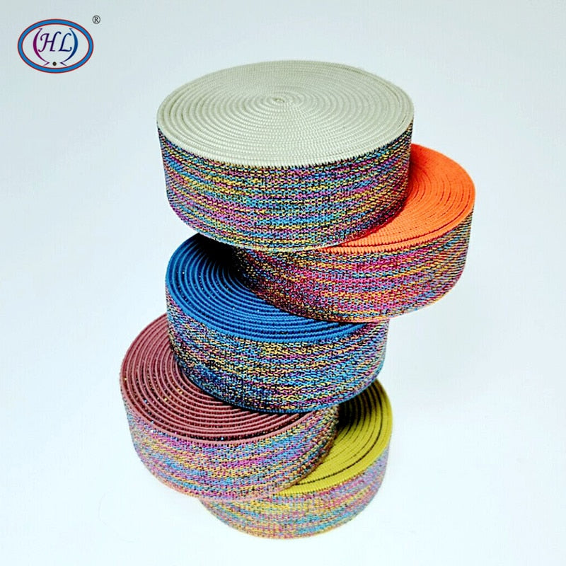 HL 22MM 2 Meters/lot Colorful Hot Stamping Elastic Bands