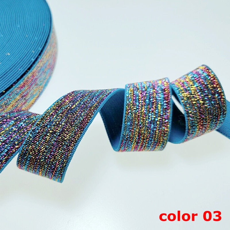 HL 22MM 2 Meters/lot Colorful Hot Stamping Elastic Bands
