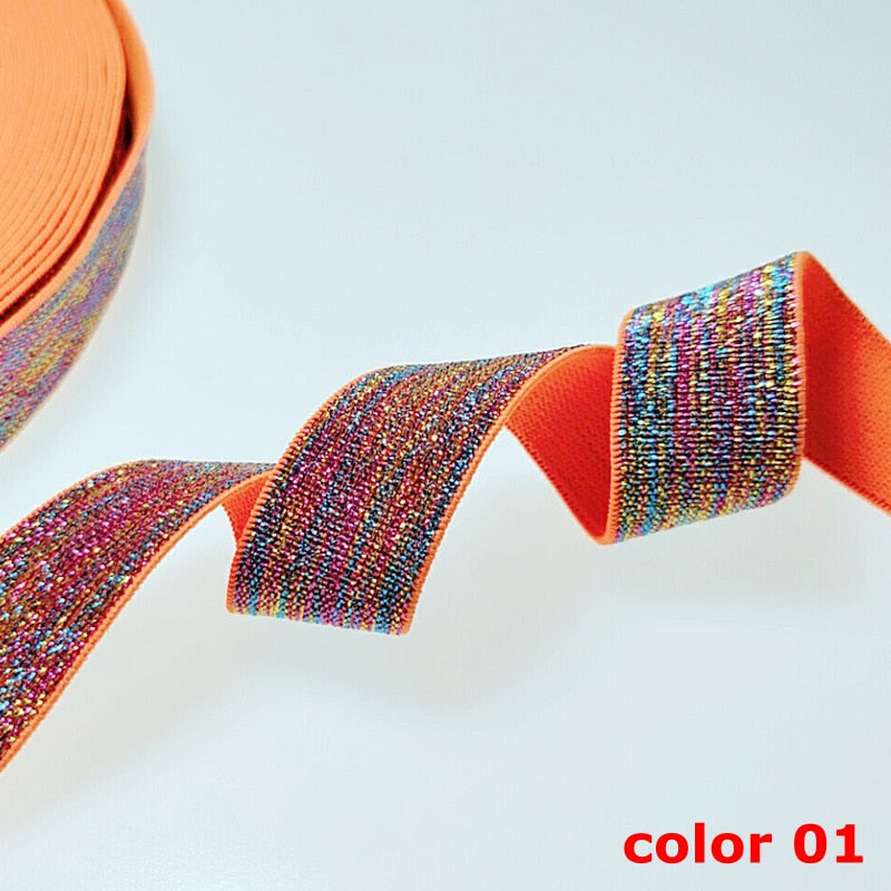 HL 22MM 2 Meters/lot Colorful Hot Stamping Elastic Bands