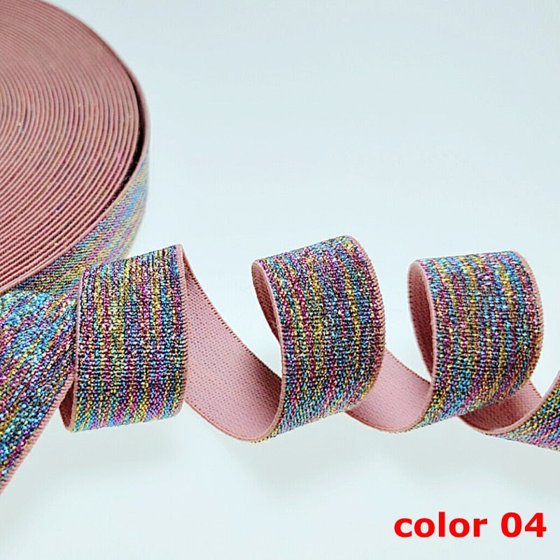 HL 22MM 2 Meters/lot Colorful Hot Stamping Elastic Bands