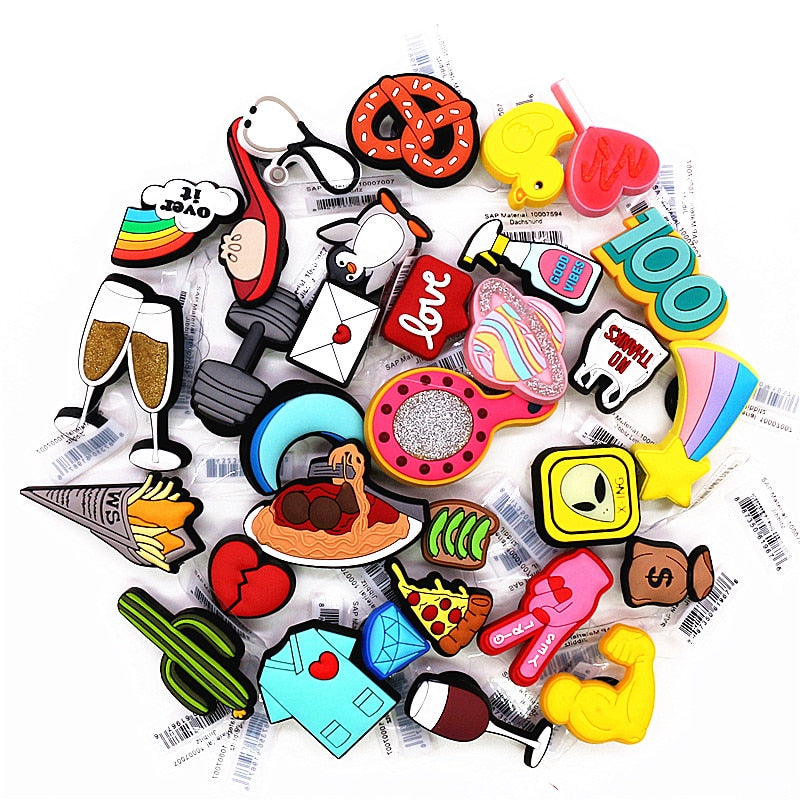 31 Kinds of Fitness Medical Food Shoe Charms Accessories
