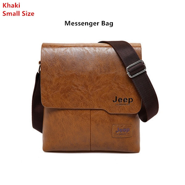 JEEP BULUO Man's Bag 2PC/Set Men Leather Messenger Shoulder Bags