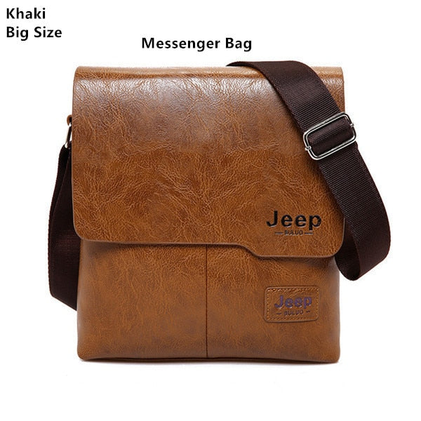 JEEP BULUO Man's Bag 2PC/Set Men Leather Messenger Shoulder Bags