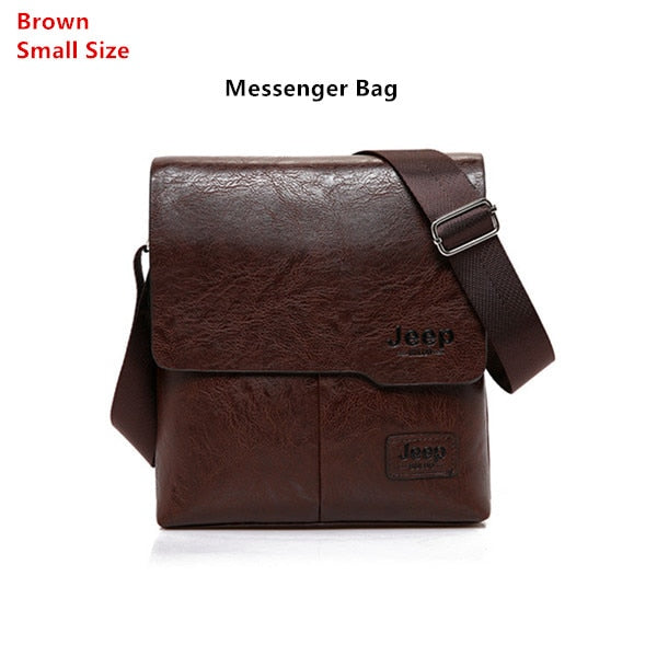JEEP BULUO Man's Bag 2PC/Set Men Leather Messenger Shoulder Bags