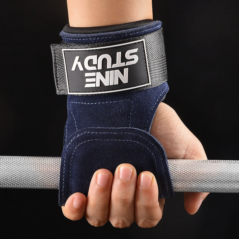 New Leather Gym Gloves Pull-ups Lifting Gymnastic Crossfit Anti-Skid Belt