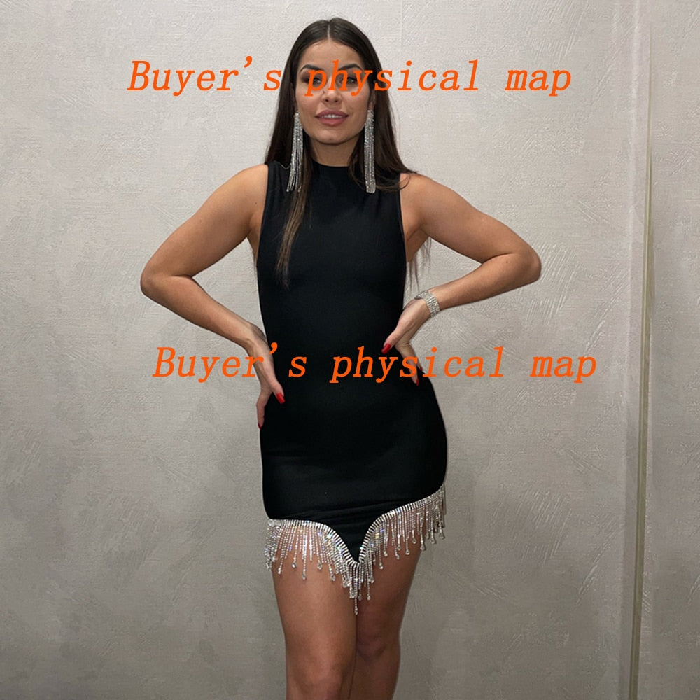Women's Summer Skinny Sling Dress Black Sleeveless Shoulder Strappy Above Knee Dress