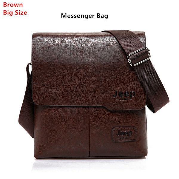 JEEP BULUO Man's Bag 2PC/Set Men Leather Messenger Shoulder Bags