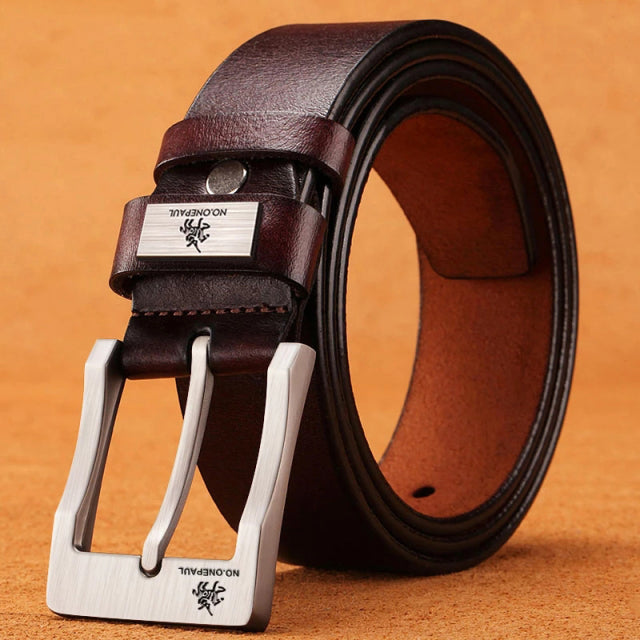 Genuine Leather For Men's High Quality Buckle Jeans Cowskin Casual Belts