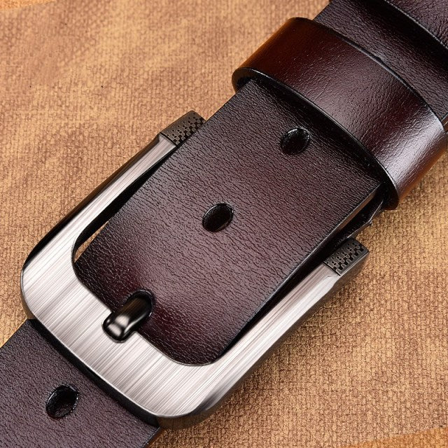 Genuine Leather For Men's High Quality Buckle Jeans Cowskin Casual Belts