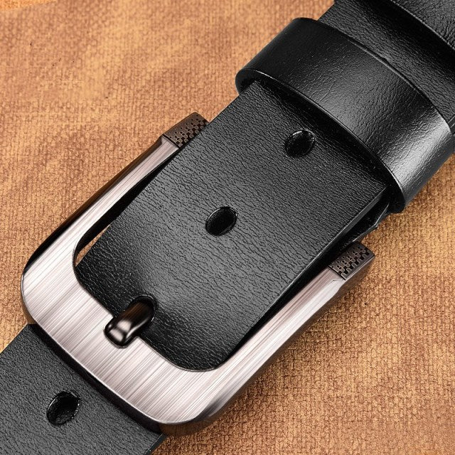 Genuine Leather For Men's High Quality Buckle Jeans Cowskin Casual Belts