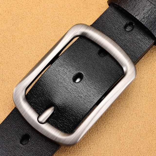 Genuine Leather For Men's High Quality Buckle Jeans Cowskin Casual Belts