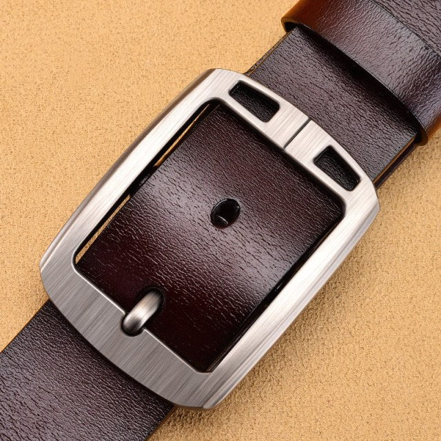Genuine Leather For Men's High Quality Buckle Jeans Cowskin Casual Belts