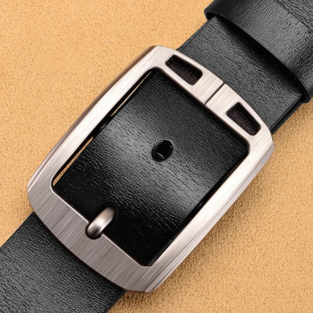 Genuine Leather For Men's High Quality Buckle Jeans Cowskin Casual Belts