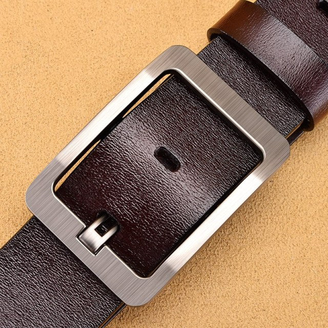 Genuine Leather For Men's High Quality Buckle Jeans Cowskin Casual Belts