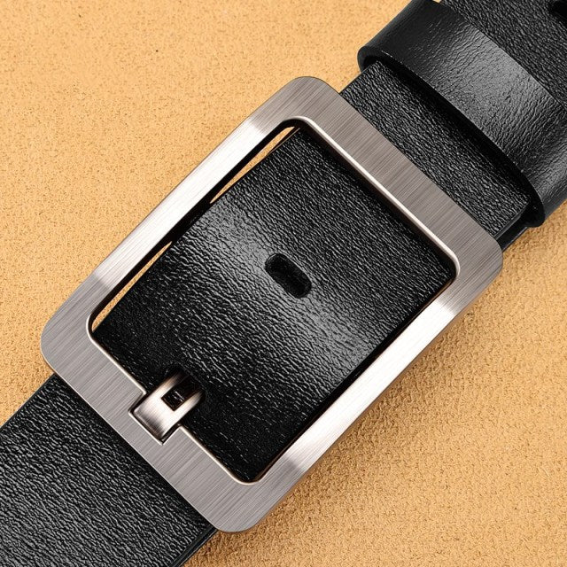 Genuine Leather For Men's High Quality Buckle Jeans Cowskin Casual Belts