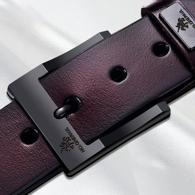 Genuine Leather For Men's High Quality Buckle Jeans Cowskin Casual Belts