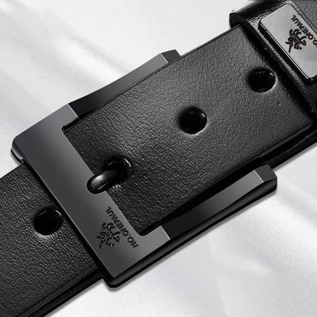 Genuine Leather For Men's High Quality Buckle Jeans Cowskin Casual Belts