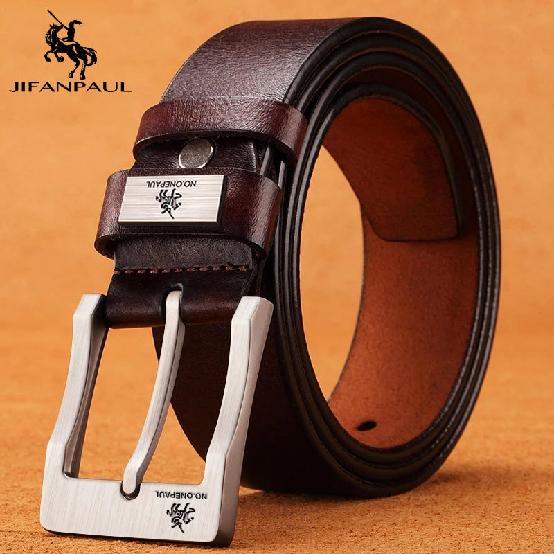 Genuine Leather For Men's High Quality Buckle Jeans Cowskin Casual Belts