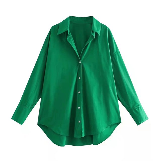 Tangada Women Basic Candy Color Shirts Long Sleeve Solid Turn Down Collar Elegant Office