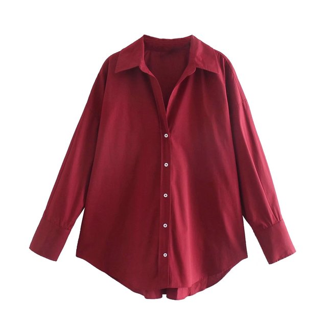 Tangada Women Basic Candy Color Shirts Long Sleeve Solid Turn Down Collar Elegant Office