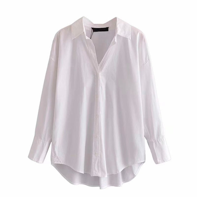Tangada Women Basic Candy Color Shirts Long Sleeve Solid Turn Down Collar Elegant Office