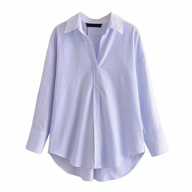Tangada Women Basic Candy Color Shirts Long Sleeve Solid Turn Down Collar Elegant Office