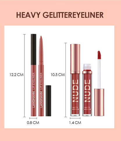 "12-piece Waterproof Matte Lipstick Set: 6 Lipsticks, 6 Lip Liner Pens - Available Now!"