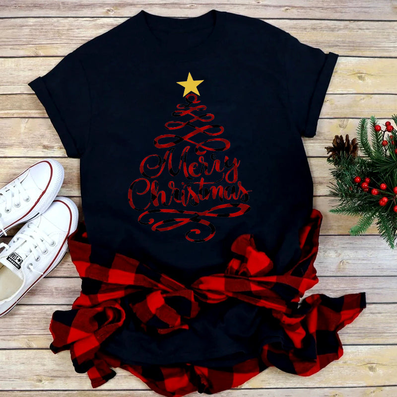 Festive Foreign Trade Christmas Tree T-shirt for Men and Women - celebrate the season in style! image 14