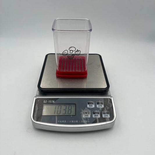"Effortless slicing with our Fast Slicer Cup – perfect for fruits and vegetables. Available now!"