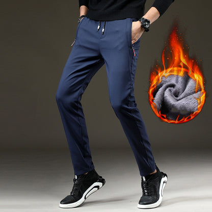 Men's winter velvet warm trousers