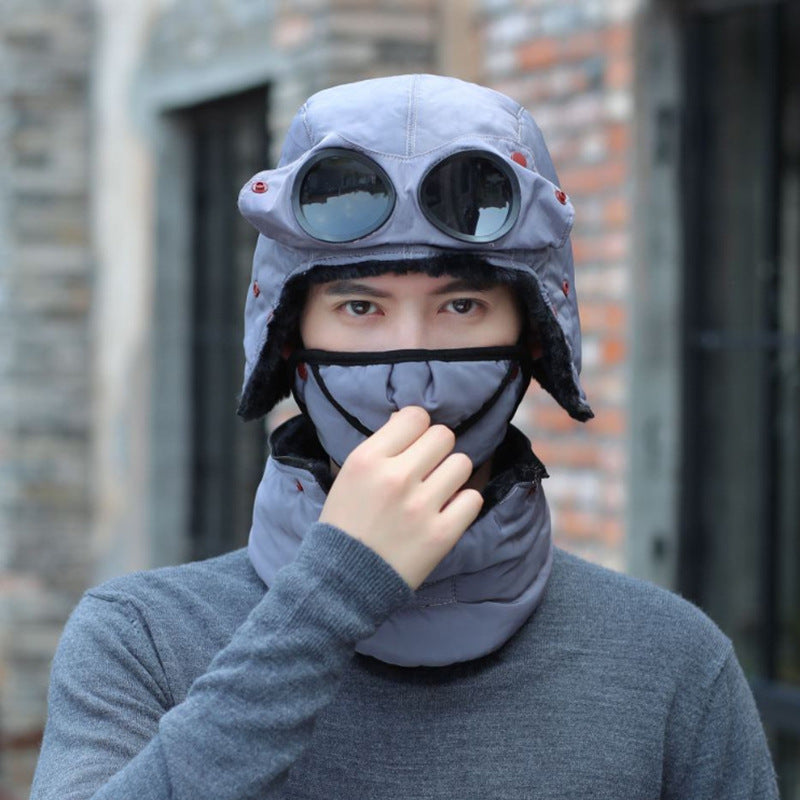  "Stay cozy on winter adventures with our Thermal Trapper Hat featuring built-in glasses. Shop now!" image4