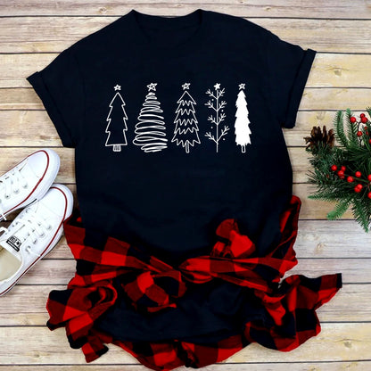Festive Foreign Trade Christmas Tree T-shirt for Men and Women - celebrate the season in style! image 24