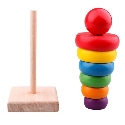 Colorful Wooden Rainbow Stacker kids toy: Inspire creativity and motor skills—available in-store! image 2