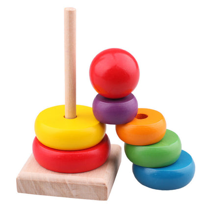 Colorful Wooden Rainbow Stacker kids toy: Inspire creativity and motor skills—available in-store! image 3