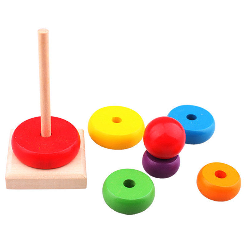 Colorful Wooden Rainbow Stacker kids toy: Inspire creativity and motor skills—available in-store! image 5