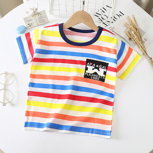 Kids' Cotton Short-Sleeved Bottoming Shirt