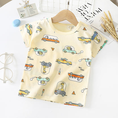 Kids' Cotton Short-Sleeved Bottoming Shirt