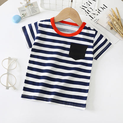 Kids' Cotton Short-Sleeved Bottoming Shirt