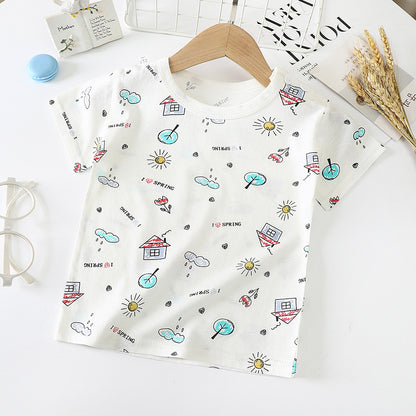 Kids' Cotton Short-Sleeved Bottoming Shirt