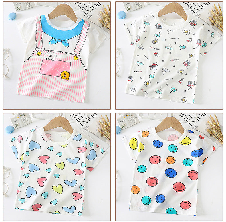 Kids' Cotton Short-Sleeved Bottoming Shirt