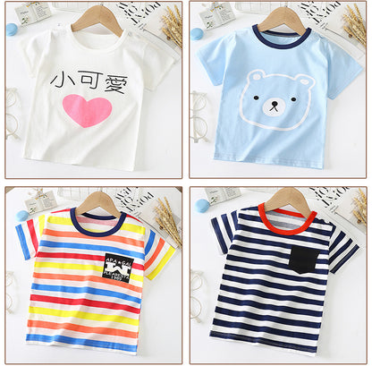 Kids' Cotton Short-Sleeved Bottoming Shirt