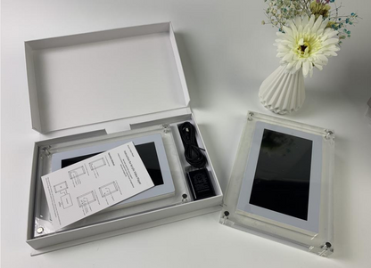  "Elevate memories with our Acrylic Digital Photo Video Frame – modern elegance for cherished moments."
