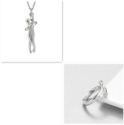 Love Hug Pendant Unisex Necklace Valentines Day Lover Gift