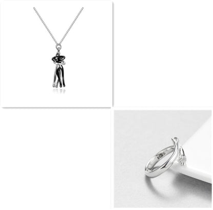 Love Hug Pendant Unisex Necklace Valentines Day Lover Gift