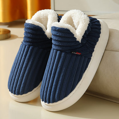 Stay stylishly warm with our fleece-lined platform cotton shoes—full heel wrap for comfort and trend.