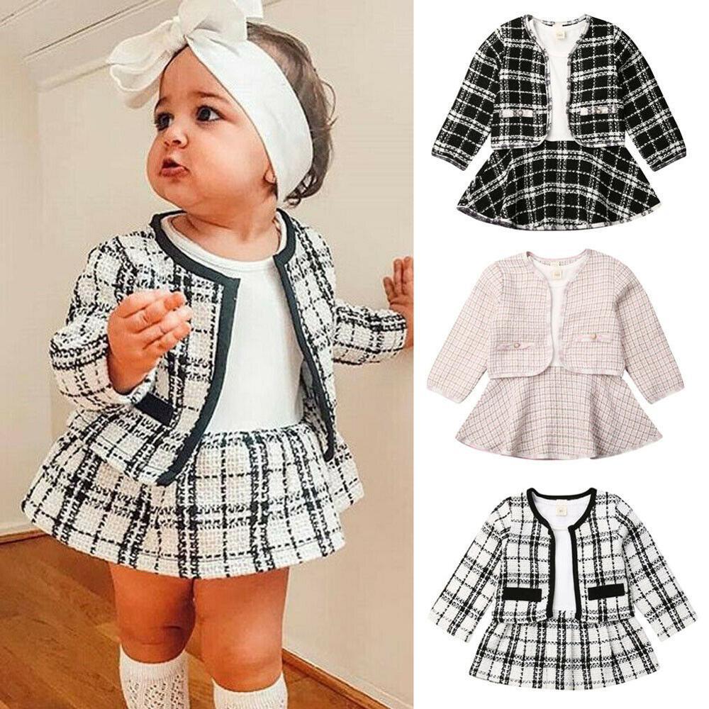  "Charming Long-sleeved Two-piece Baby Dress Set: Small Incense Wind Suit - Irresistible comfort and style." image 1